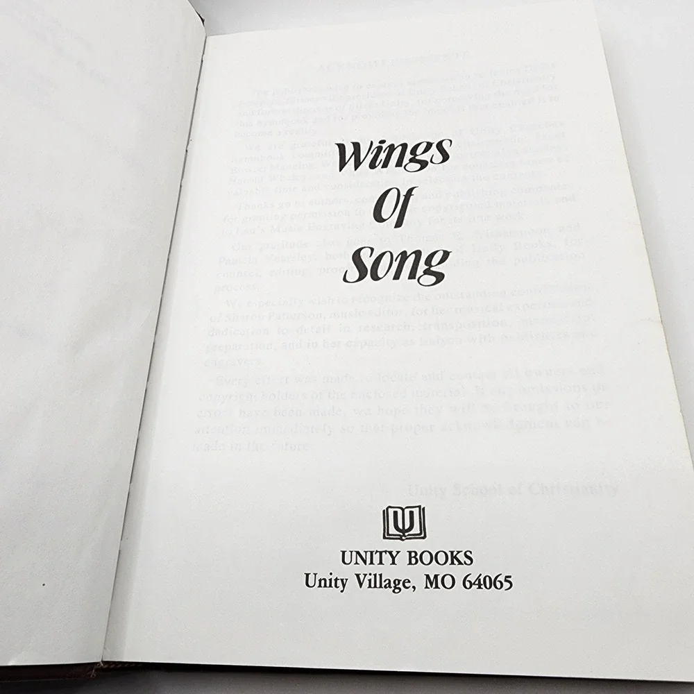 Wings of Song Hardcover Hymnal Unity Congregational Music Songbook‎ 1993